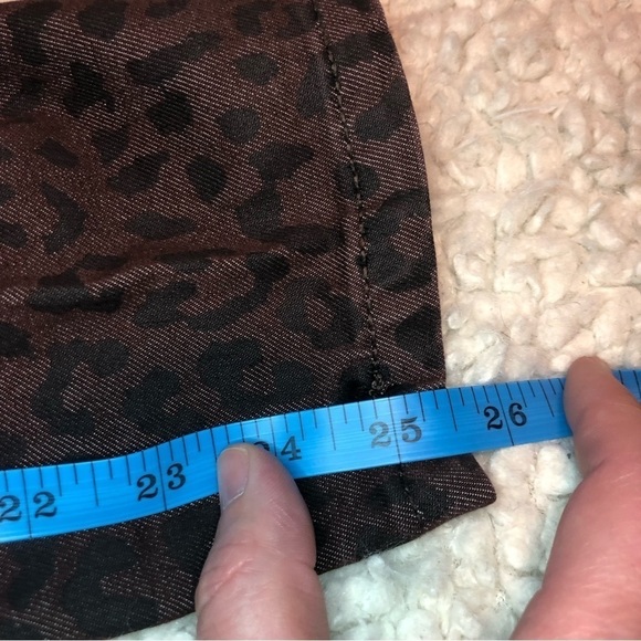 free People Womens Leopard Cheetah Print Stretch Crop Jeans Size 29 Brown 31x25 - Picture 9 of 11